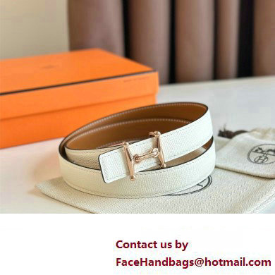 Hermes Mors H belt buckle  &  Reversible leather strap 24 mm 14 2023